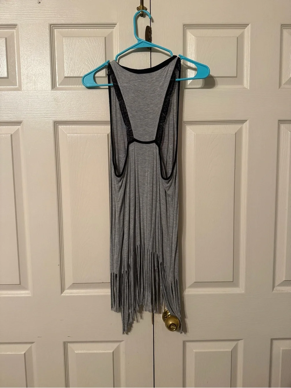 Harley Davidson Fringed Graphic Tank - Grey with Red & Blue Graphic - Picture 3 of 5